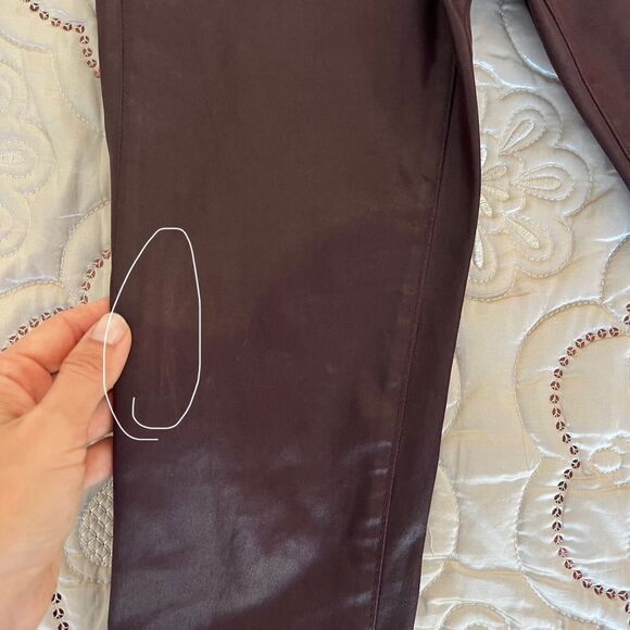 Adriano Goldschmied Burgundy Coated The Legging Ankle Skinny Pants Size 24R - Picture 9 of 9